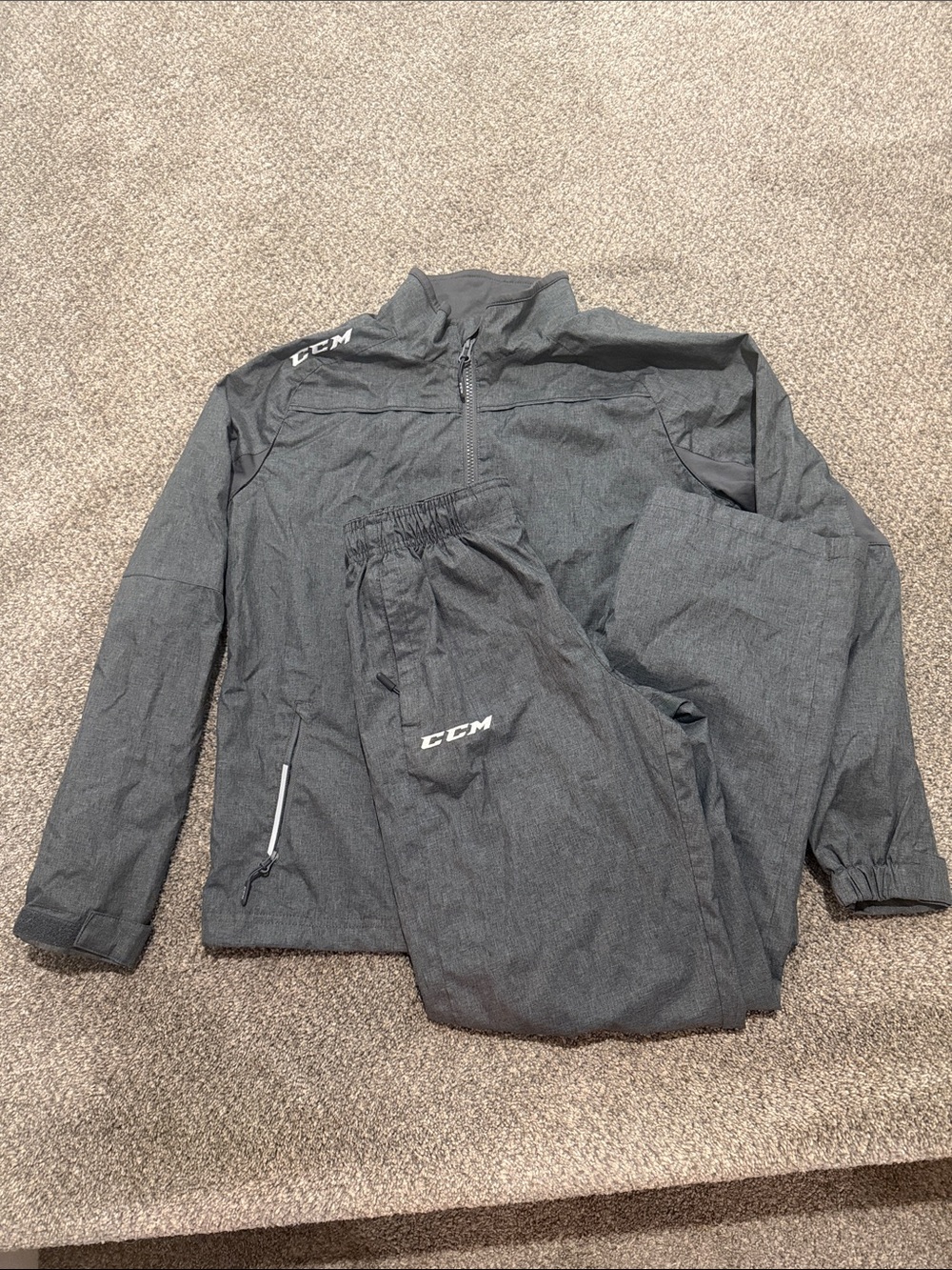 CCM Youth Dark Gray Performance Track Jacket and Pants